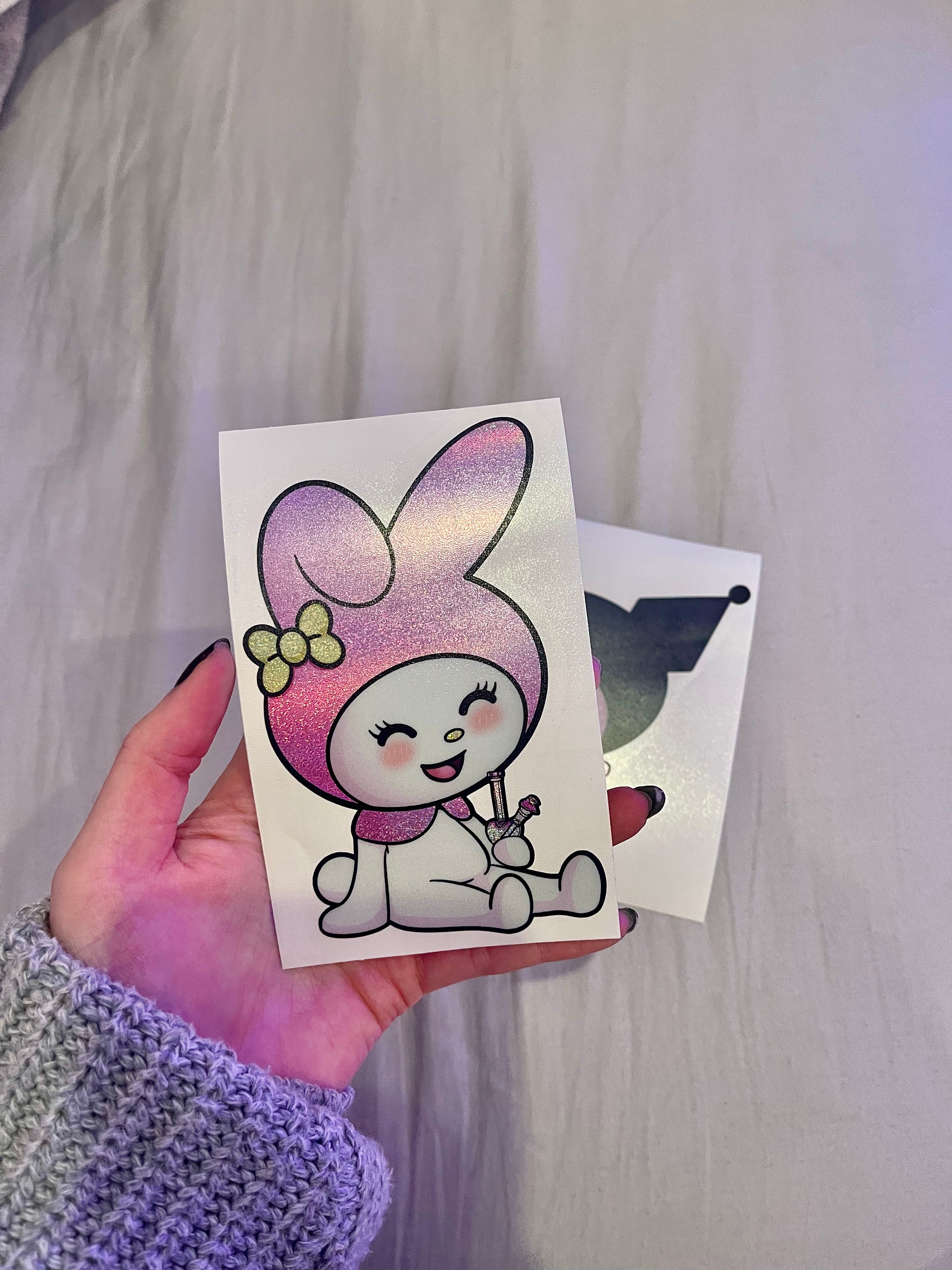 Two Rabbit Decal - (Spot-Sparkle) image 1