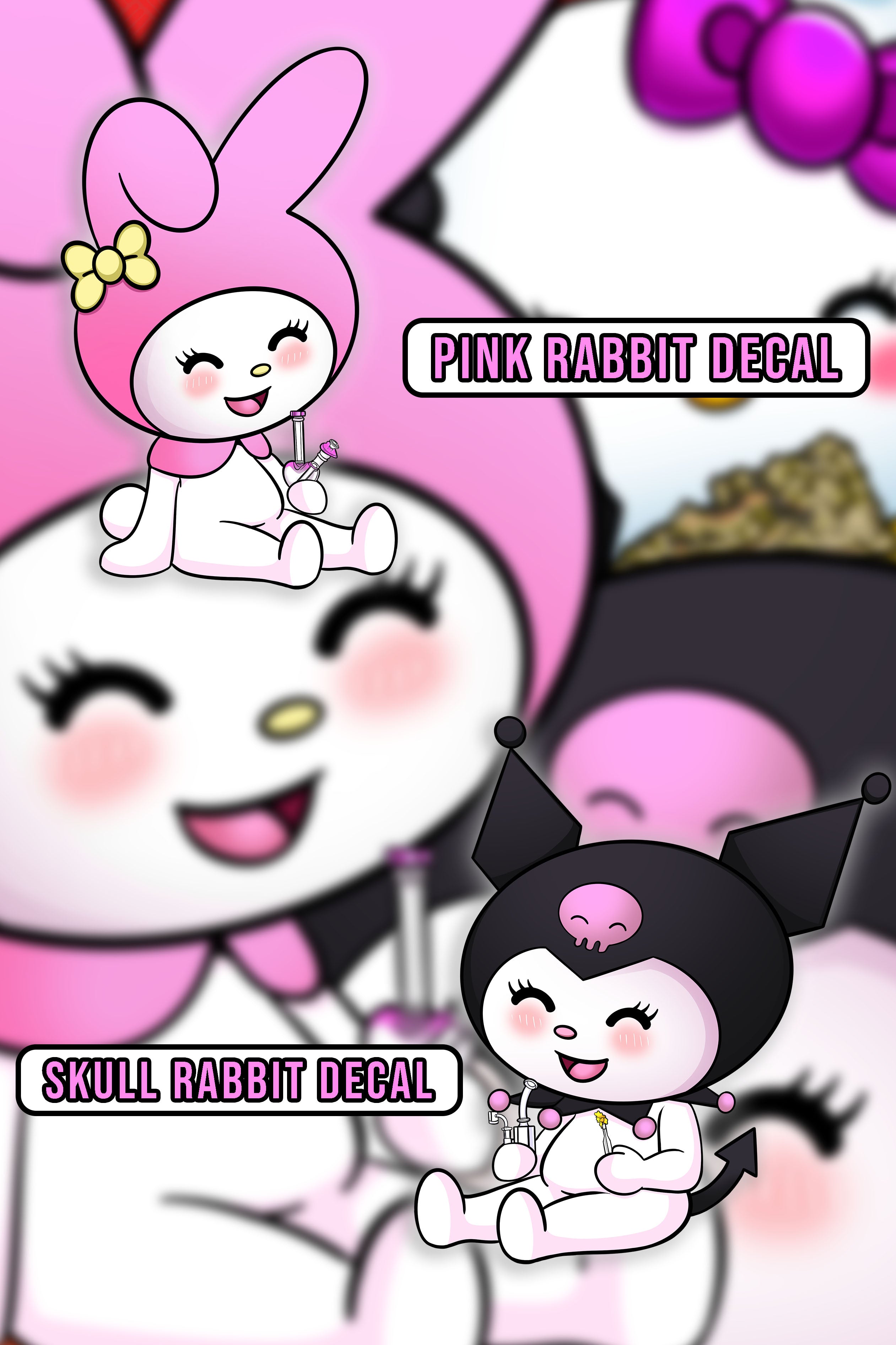 Two Rabbit Decal - (Spot-Sparkle) image 0